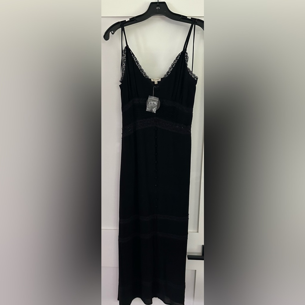 En Crème black midi dress